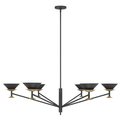 Tremolo 48-inch 6-light Textured Black and Champagne Gold Chandelier