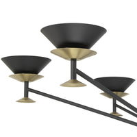 Tremolo 48-inch 6-light Textured Black and Champagne Gold Chandelier