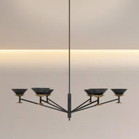 Tremolo 48-inch 6-light Textured Black and Champagne Gold Chandelier