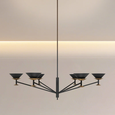Tremolo 48-inch 6-light Textured Black and Champagne Gold Chandelier