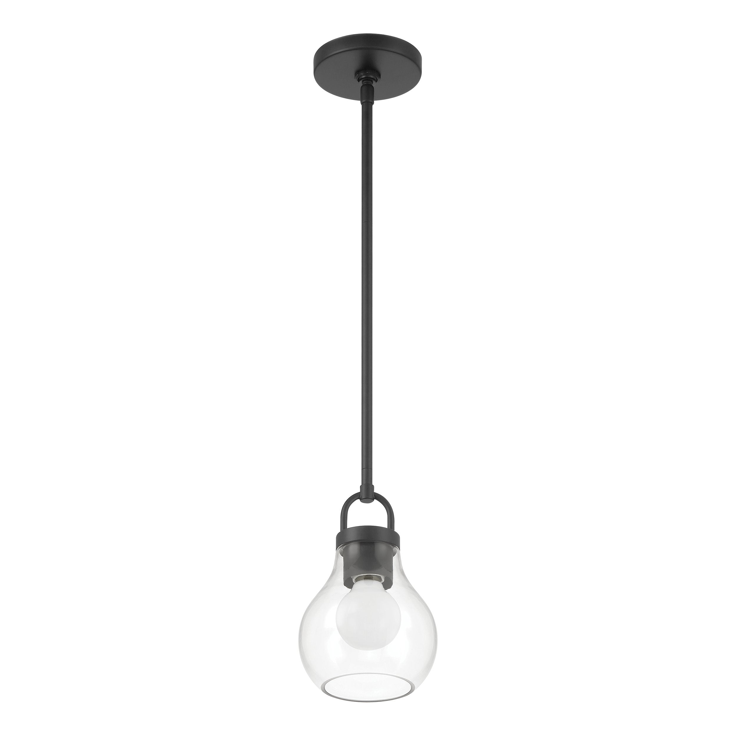Mansfield 6-inch 1-light Matte Black Pendant Light with Clear Glass Shade