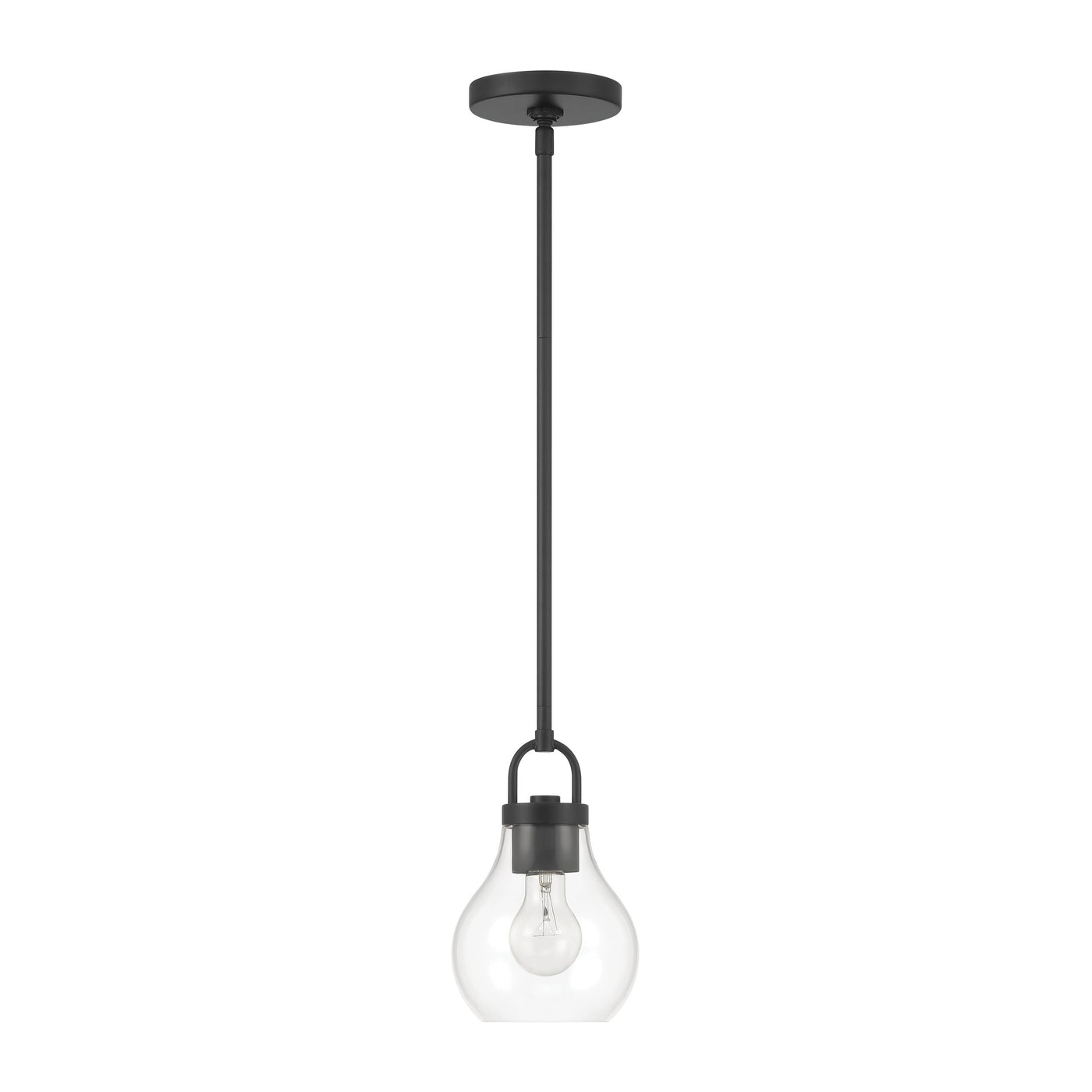Mansfield 6-inch 1-light Matte Black Pendant Light with Clear Glass Shade