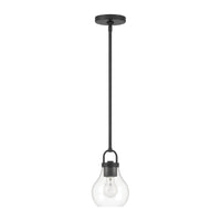 Mansfield 6-inch 1-light Matte Black Pendant Light with Clear Glass Shade