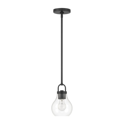 Mansfield 6-inch 1-light Matte Black Pendant Light with Clear Glass Shade