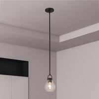 Mansfield 6-inch 1-light Matte Black Pendant Light with Clear Glass Shade