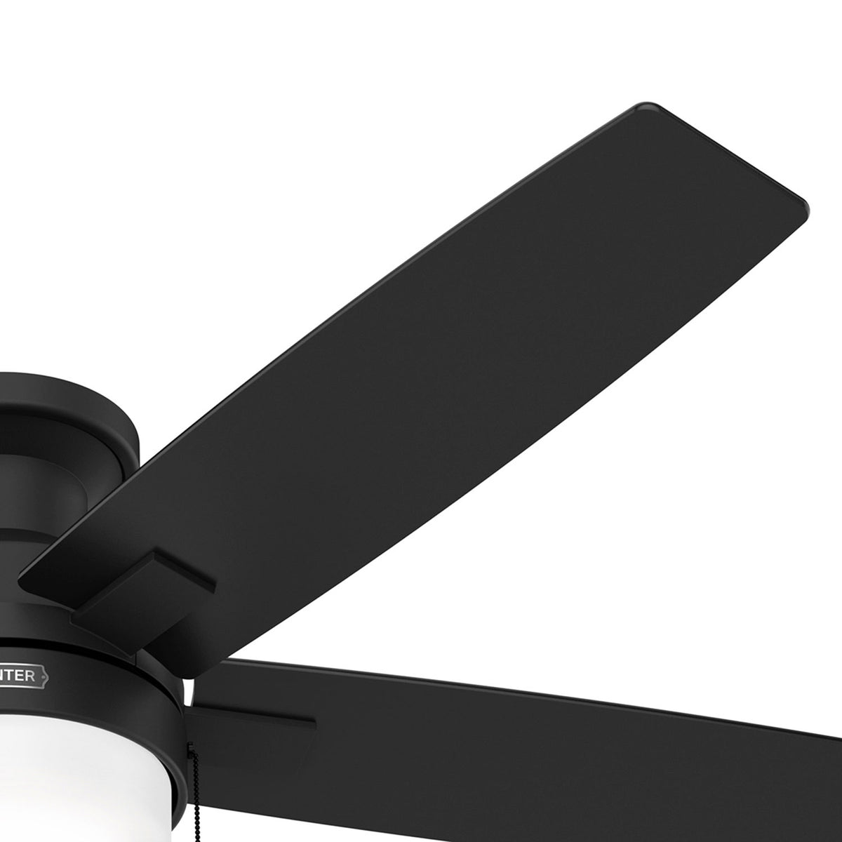 52 inch Anisten Matte Black Low Profile Ceiling Fan with LED Light Kit and Pull Chain