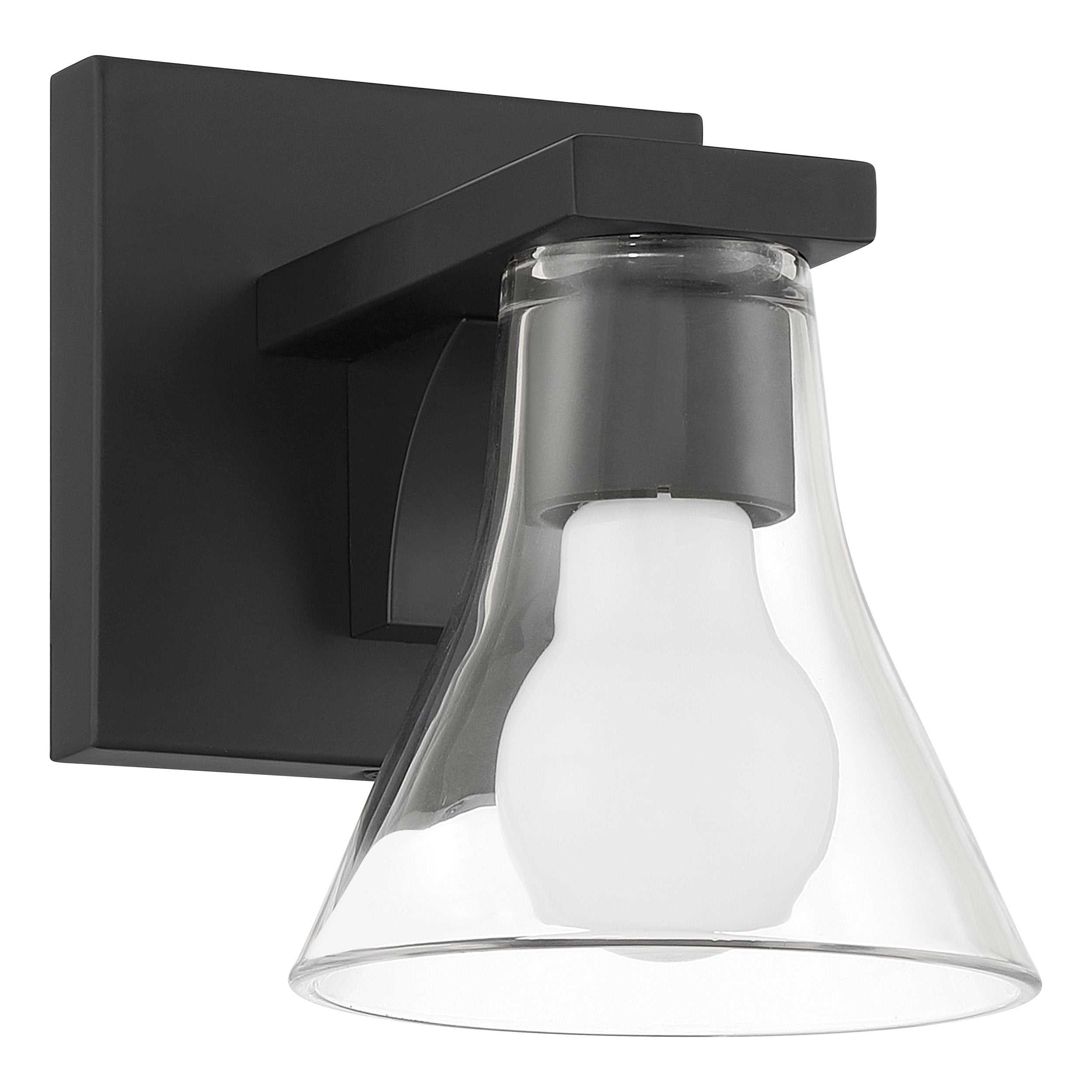 Gilford 5-inch 1-light Matte Black Vanity Light with Clear Glass Shade
