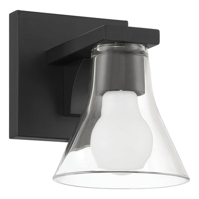 Gilford 5-inch 1-light Matte Black Vanity Light with Clear Glass Shade