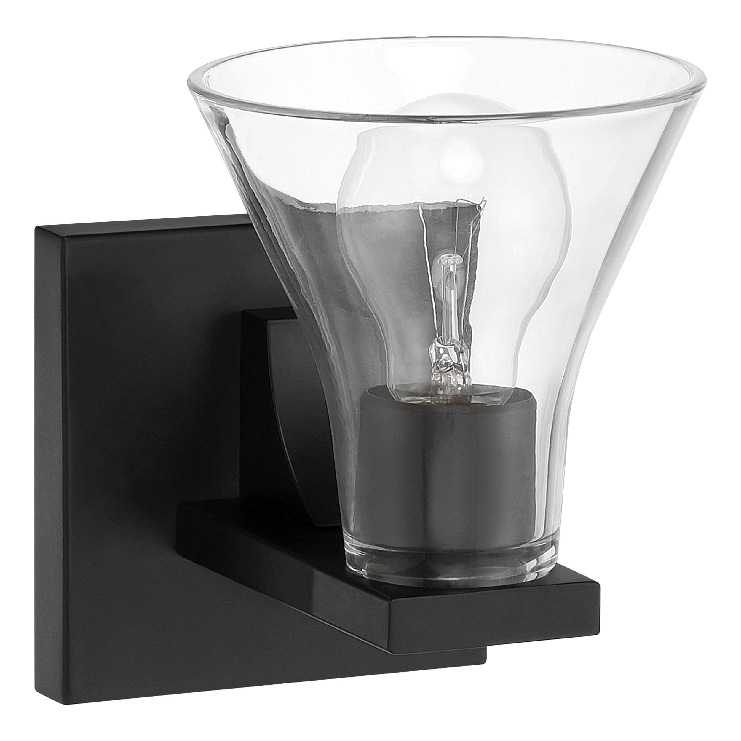 Gilford 5-inch 1-light Matte Black Vanity Light with Clear Glass Shade