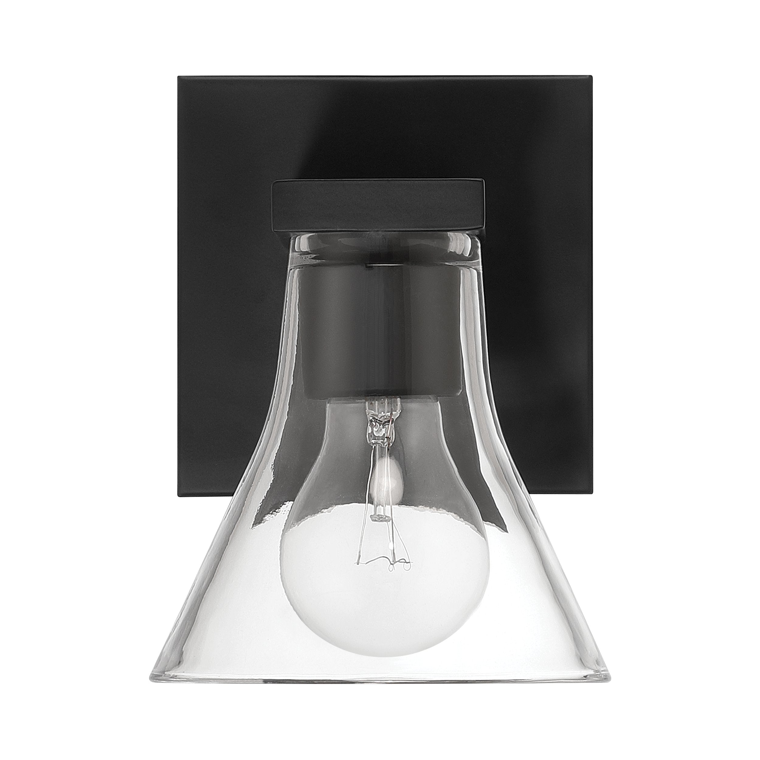 Gilford 5-inch 1-light Matte Black Vanity Light with Clear Glass Shade
