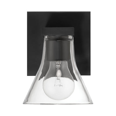 Gilford 5-inch 1-light Matte Black Vanity Light with Clear Glass Shade