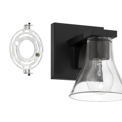 Gilford 5-inch 1-light Matte Black Vanity Light with Clear Glass Shade