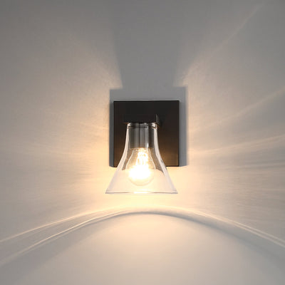 Gilford 5-inch 1-light Matte Black Vanity Light with Clear Glass Shade