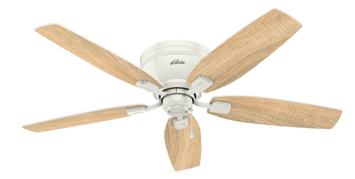 52 inch Kenbridge Fresh White Low Profile Ceiling Fan with LED Light Kit and Pull Chain