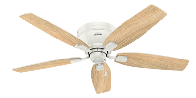 52 inch Kenbridge Fresh White Low Profile Ceiling Fan with LED Light Kit and Pull Chain