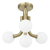 Stockholm 16-inch 4-light Champagne Gold Convertible Pendant with Opal Glass Shades