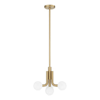 Stockholm 16-inch 4-light Champagne Gold Convertible Pendant with Opal Glass Shades