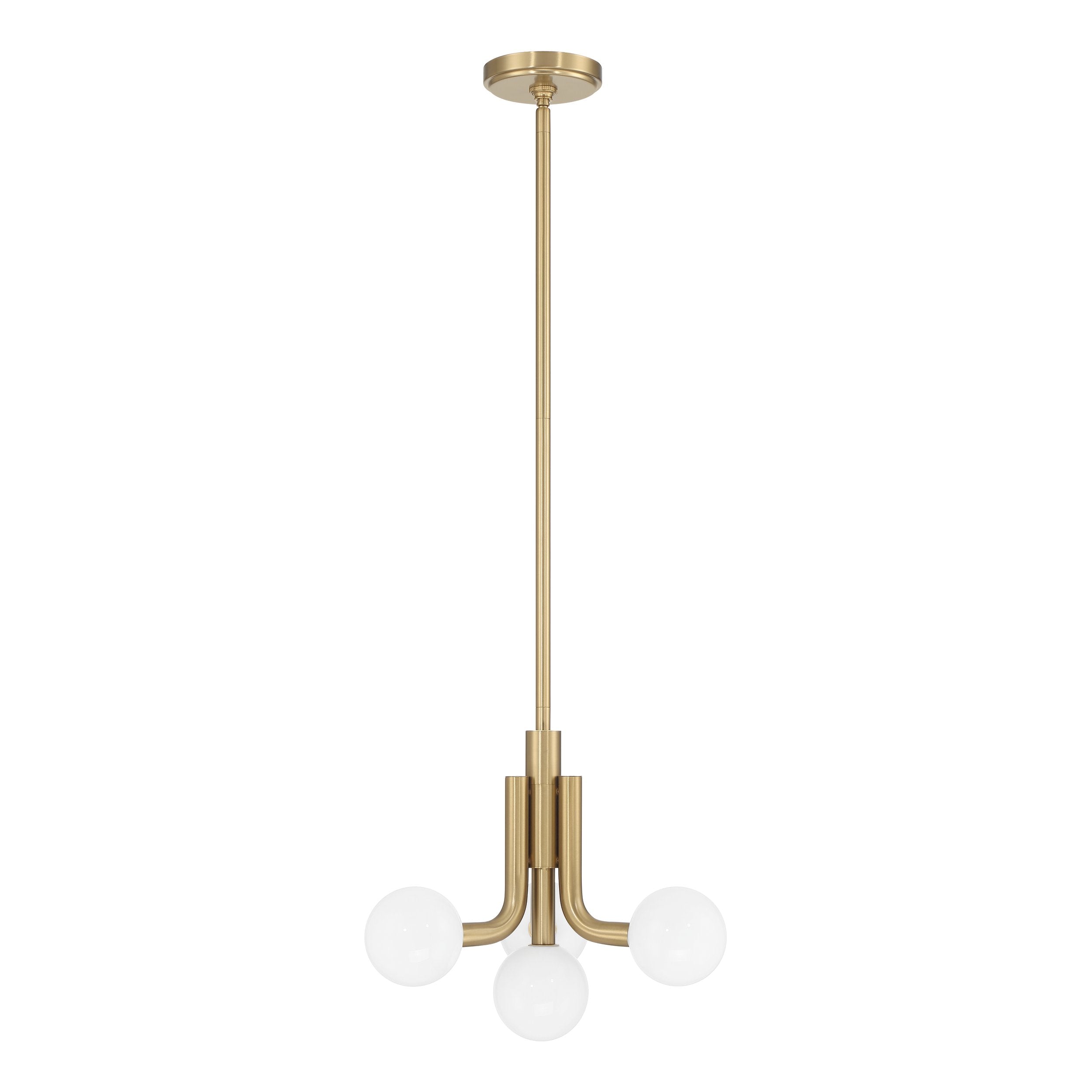 Stockholm 16-inch 4-light Champagne Gold Convertible Pendant with Opal Glass Shades
