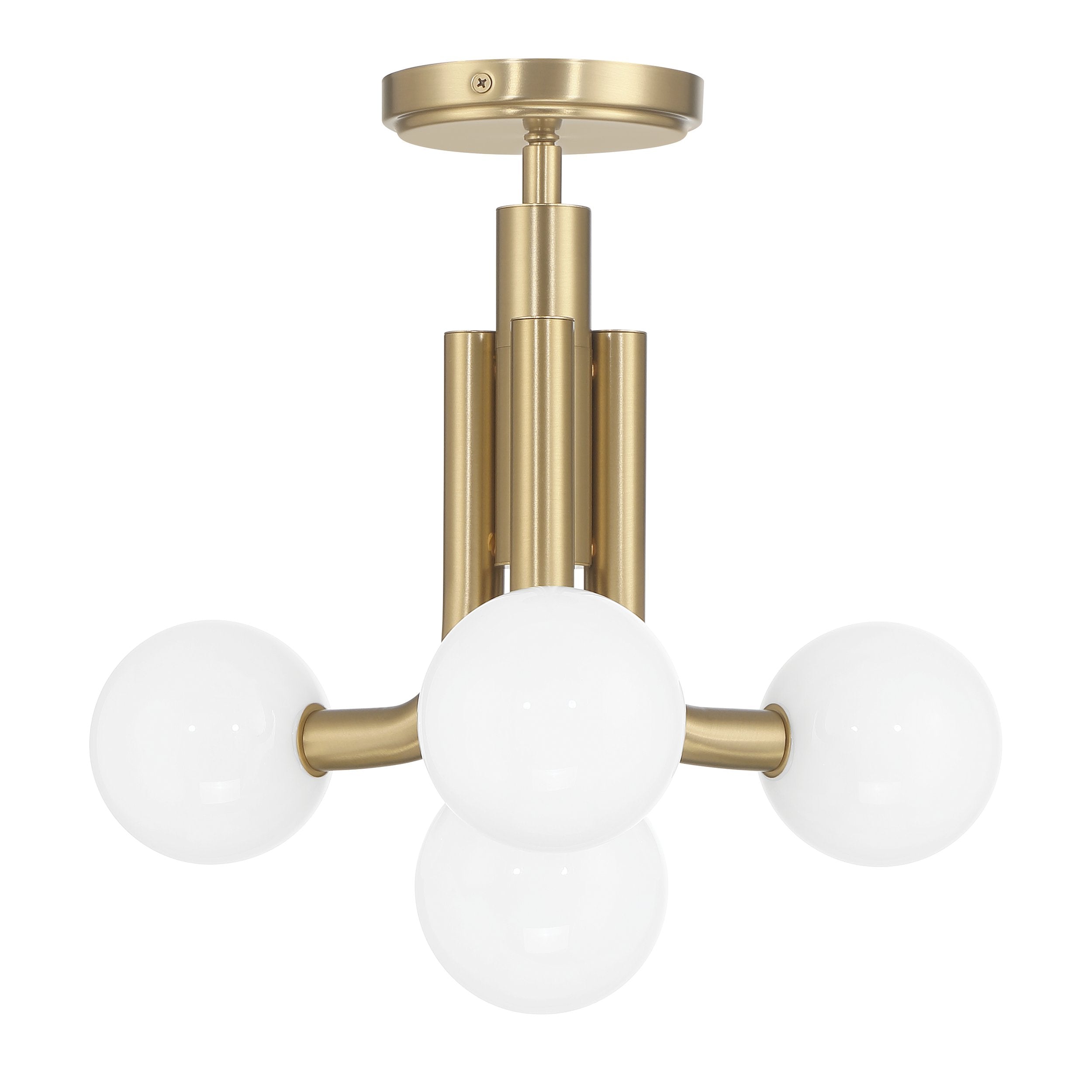 Stockholm 16-inch 4-light Champagne Gold Convertible Pendant with Opal Glass Shades