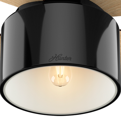 52 inch Cranbrook Gloss Black Low Profile Ceiling Fan with LED Light Kit and Handheld Remote