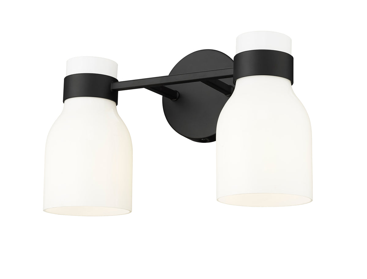 14'' Corella Matte Black 2 Light Bath Vanity