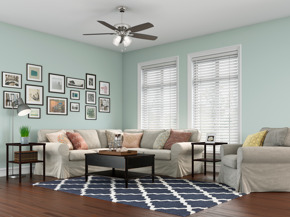 52 inch Amberlin Brushed Nickel Ceiling Fan with LED Light Kit and Pull Chain
