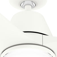 52 inch Aeronaut Wi-Fi ENERGY STAR® Matte White Damp Rated Ceiling Fan with LED Light Kit and Handheld Remote