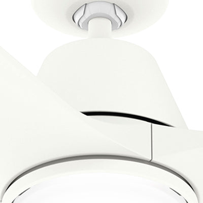 52 inch Aeronaut Wi-Fi ENERGY STAR® Matte White Damp Rated Ceiling Fan with LED Light Kit and Handheld Remote