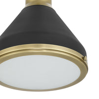 Doyle 18-inch 1-light Natural Brass Pendant Light with Matte Black Metal Shade