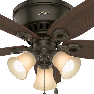 42 inch Builder New Bronze Low Profile Ceiling Fan with LED Light Kit and Pull Chain