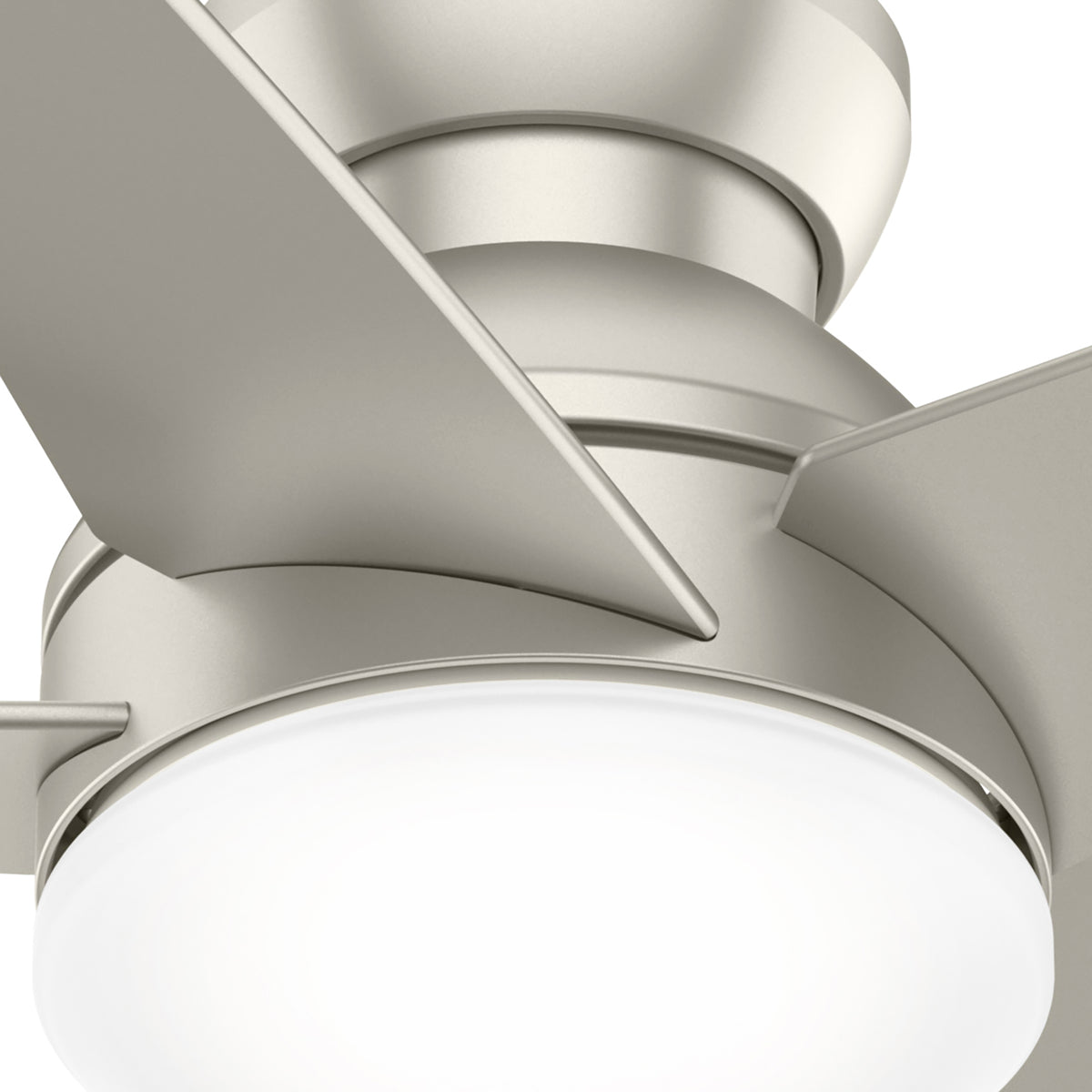 Casablanca 44 inch Isotope Matte Nickel Low Profile Ceiling Fan with LED Light Kit and Wall Control