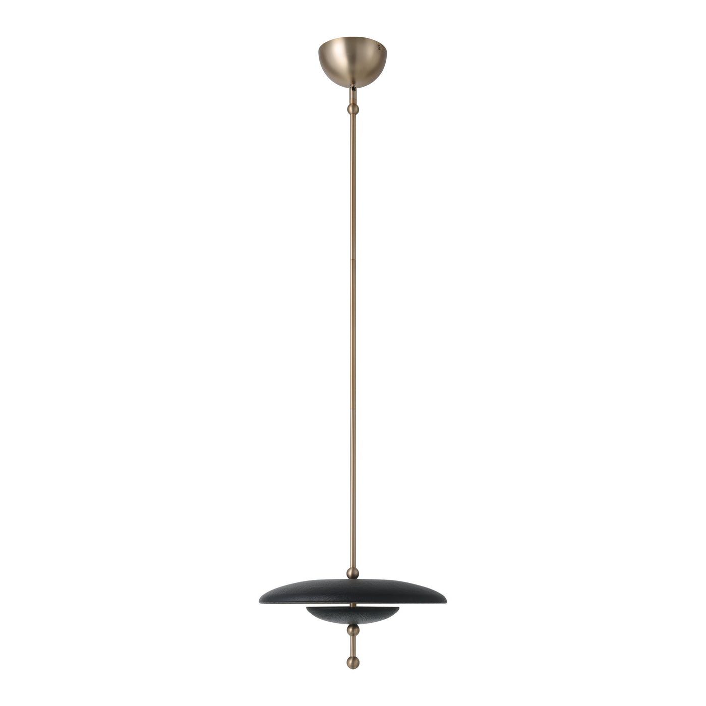 Sinclair 14-inch Champagne Gold and Black Faux Leather 5CCT LED Convertible Pendant
