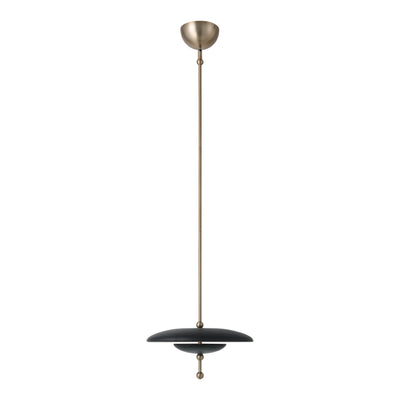 Sinclair 14-inch Champagne Gold and Black Faux Leather 5CCT LED Convertible Pendant
