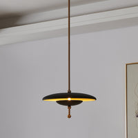 Sinclair 14-inch Champagne Gold and Black Faux Leather 5CCT LED Convertible Pendant