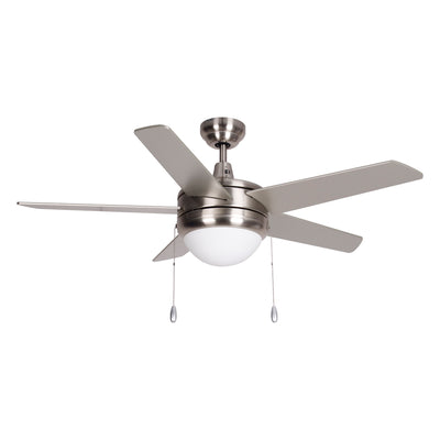 44 Inch Mirage II AC Brushed Nickel Indoor Ceiling Fan 5-Blade 2 Lights Reversible