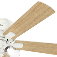 52 inch Crestfield Fresh White Low Profile Ceiling Fan with LED Light Kit and Pull Chain
