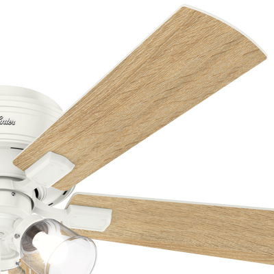 52 inch Crestfield Fresh White Low Profile Ceiling Fan with LED Light Kit and Pull Chain