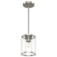 Astwood 6-inch 1-light Brushed Nickel Pendant with Clear Glass