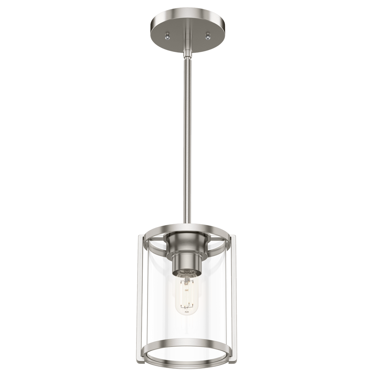 Astwood 6-inch 1-light Brushed Nickel Pendant with Clear Glass