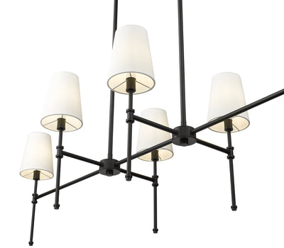 18'' Adorra Matte Black 6 Light Linear Chandelier