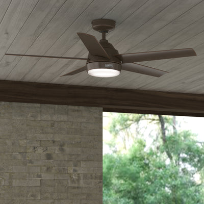 52 inch Skyflow Matte Bronze WeatherMax Indoor / Outdoor Ceiling Fan with LED Light Kit and Wall Control