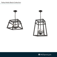 24'' Tellsa Matte Black 4 Light Pendant