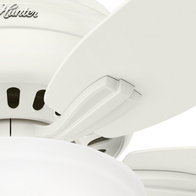 52 inch Newsome Fresh White Low Profile Ceiling Fan with LED Light Kit and Pull Chain