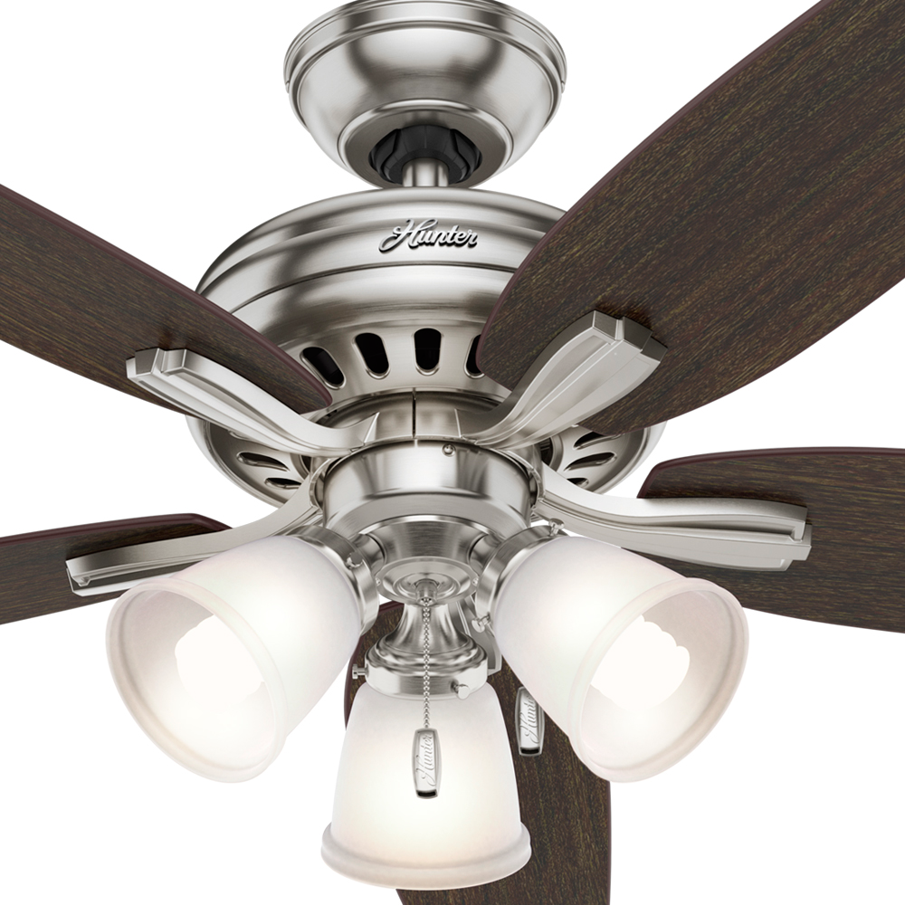 52 inch Newsome Brushed Nickel Ceiling Fan with LED Light Kit and Pull Chain