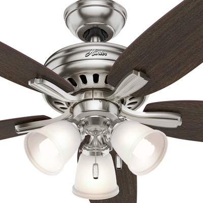 52 inch Newsome Brushed Nickel Ceiling Fan with LED Light Kit and Pull Chain