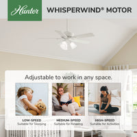 44 inch Swanson Fresh White Ceiling Fan with LED Light Kit
