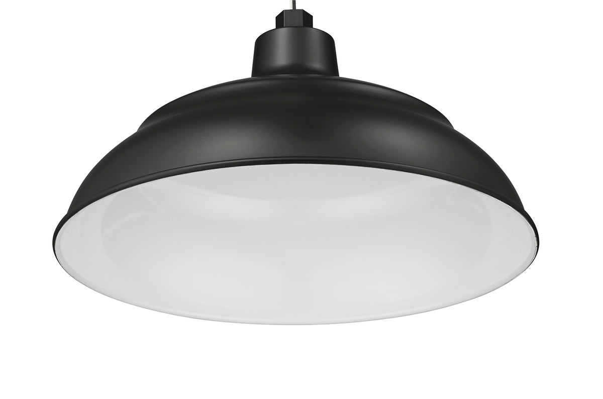 17-inch R Series Satin Black LED Warehouse Shade