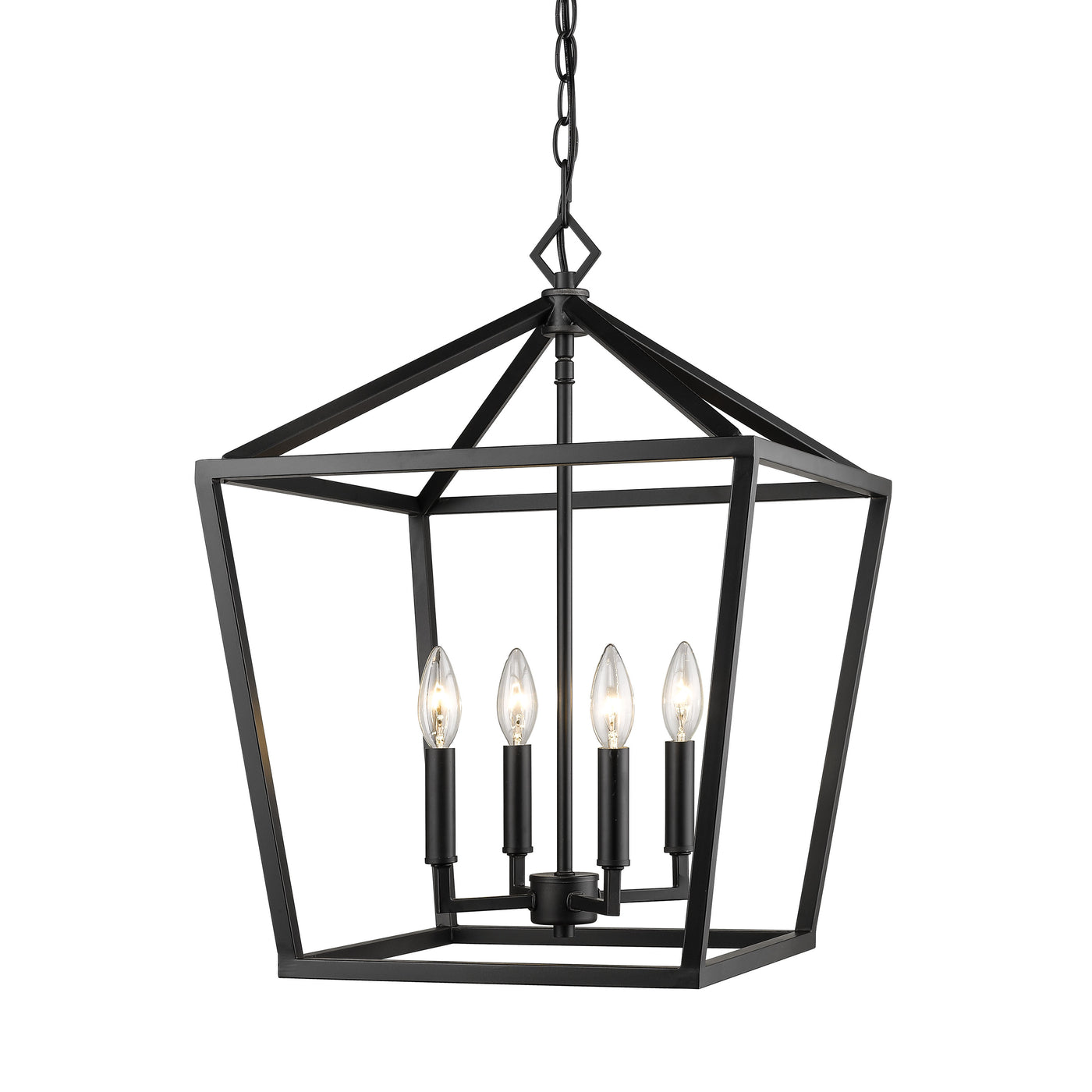 24'' Corona Matte Black 4 Light Pendant