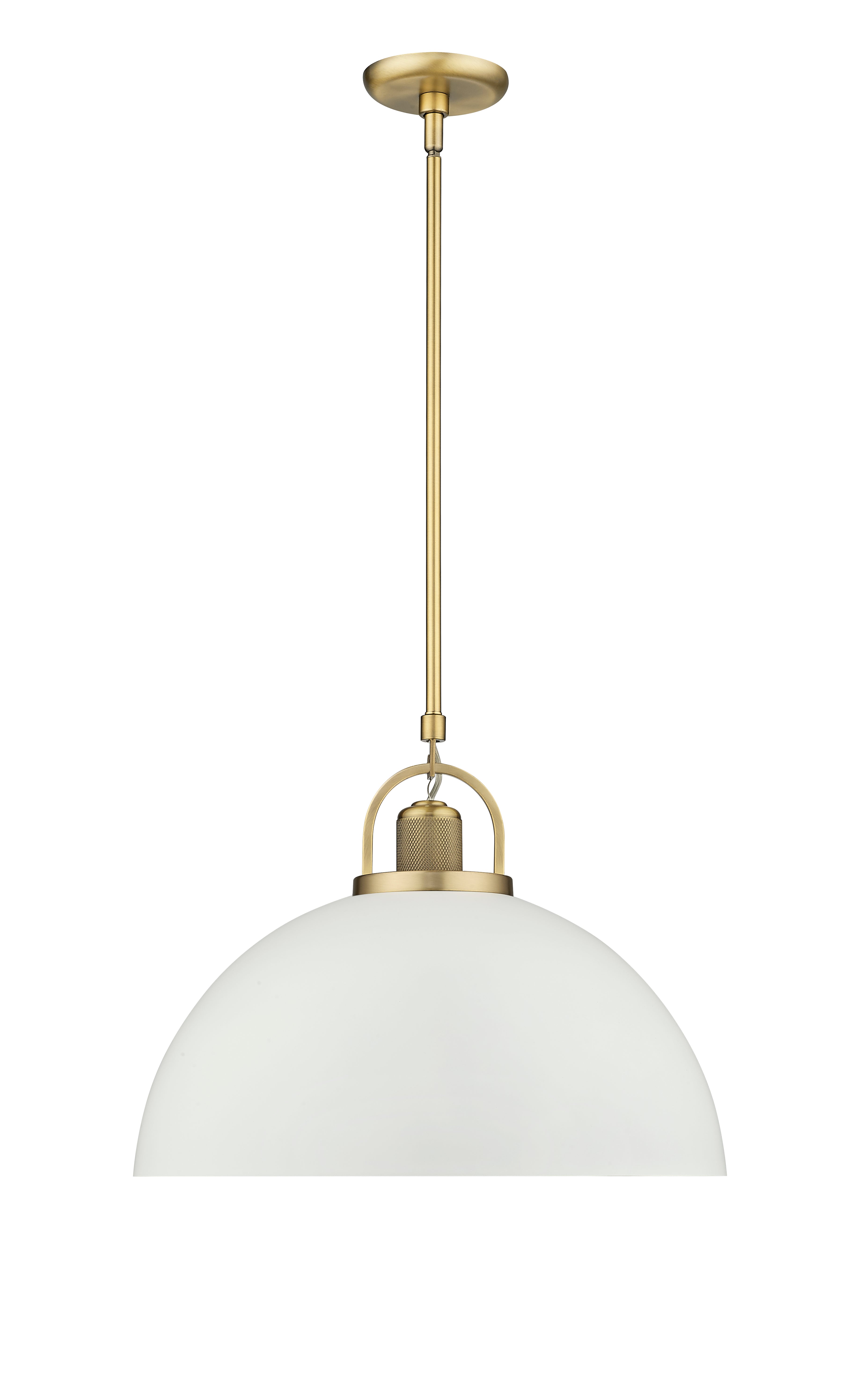 14.5'' Artistan Vintage Brass/Matte White 1 Light Pendant