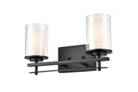 16'' Huderson Matte Black 2 Light Bath Vanity